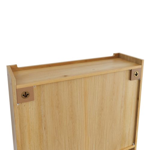 Armoire Murale 63x60x18 Cm, 2 Portes, 3 Étagères, Bois Naturel Vintage