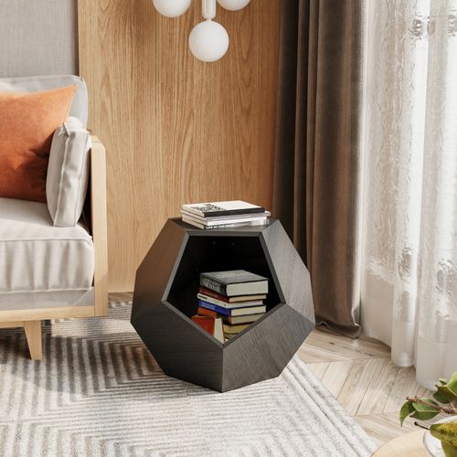 Bout De Canapé 66 Cm Avec Niche Pour Chat, Noir-brun