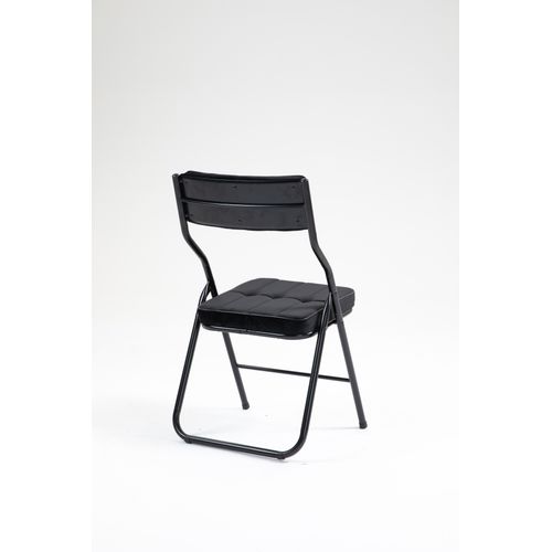 Lot De 2 Chaises Pliantes En Métal, Velours Noir, Salon Et Salle à Manger