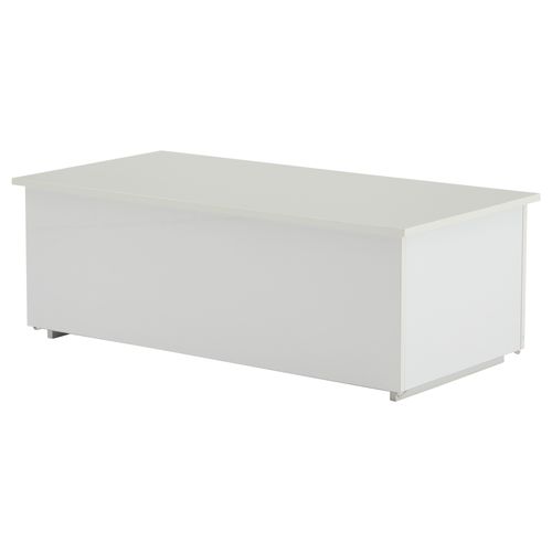 Table Basse Relevable Blanche, Éclairage LED, Avec Rangements Et 2 Ports USB
