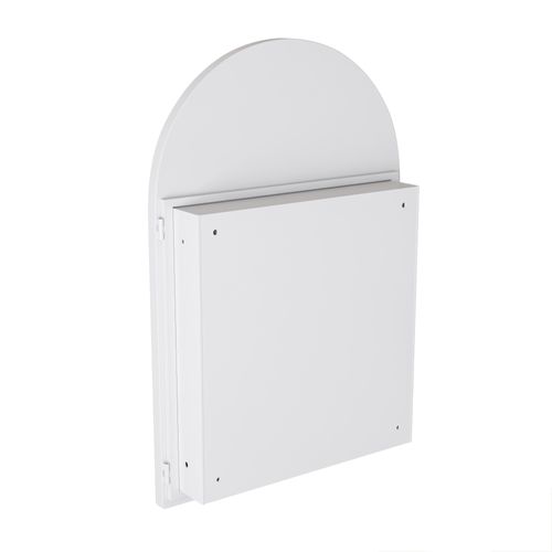 Miroir Avec Rangement Caché, Arquée Métal Blanc Salle De Bain Avec Armoire