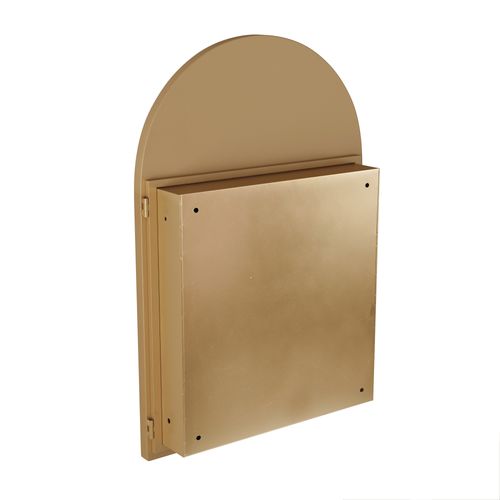 Miroir Avec Rangement Caché, Arquée Métal Doré Salle De Bain Avec Armoire