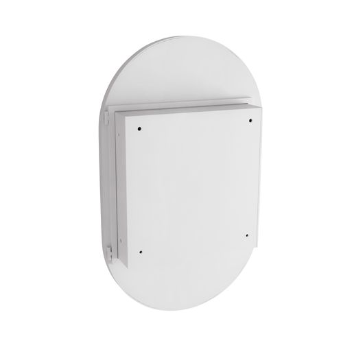 Miroir Avec Armoire De Rangemenr Salle De Bain, Cadre Métal Blanc, Étagères Réglables