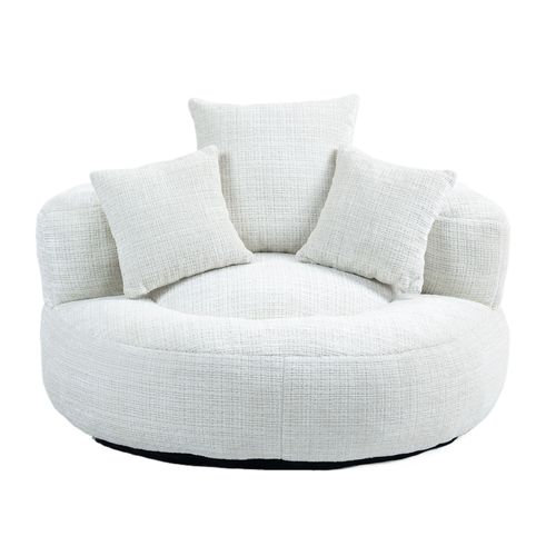 Fauteuil Pouf Poire Lounge 108×108×52 Cm Beige - Siège Relax Ergonomique