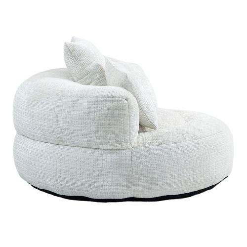 Fauteuil Pouf Poire Lounge 108×108×52 Cm Beige - Siège Relax Ergonomique