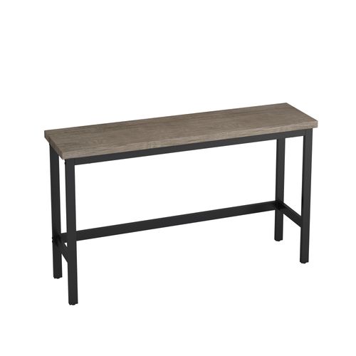 Ensemble Table Bar 148 X 40 X 90 Cm Avec 3 Tabourets, Métal Brun Gris