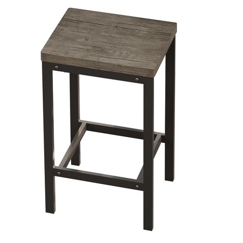 Ensemble Table Bar 148 X 40 X 90 Cm Avec 3 Tabourets, Métal Brun Gris