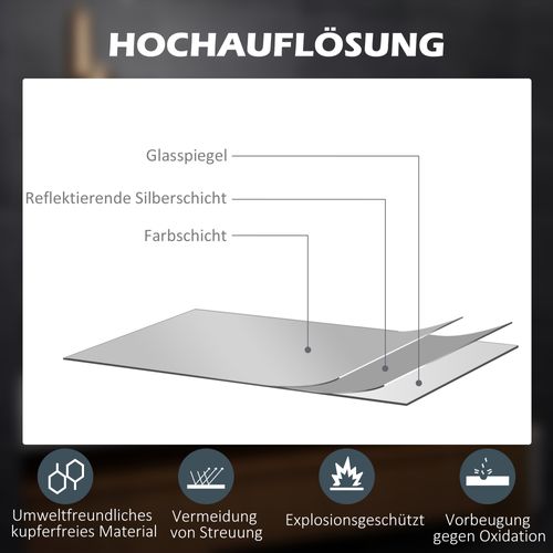 Miroir LED 80x60 Cm 3x Grossissement, Commande Tactile, 3 Couleurs, Anti-buée, Métal Blanc