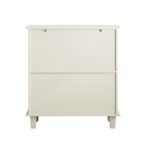 Buffet 2 Portes En Verre Trempé Avec Étagères Réglables, Crème, Salon Et Entrée