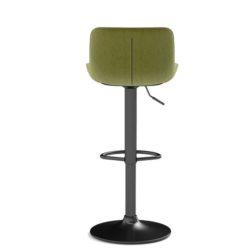 Lot De 2 Tabourets De Bar Pivotants 360°, Hauteur Réglable 87-109 Cm, En Velours, Vert