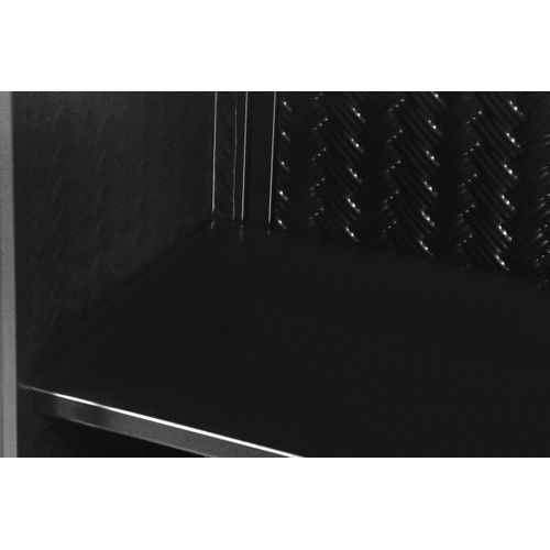 Armoire Murale 60x70x23 Cm 2 Portes Motif Tissé, Métal Noir, 3 Étagères