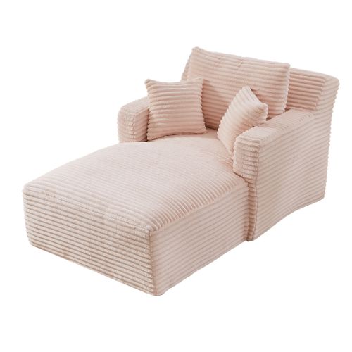 Fauteuil Sans Montage, Velours Côtelé Rose