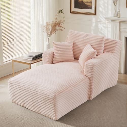 Fauteuil Sans Montage, Velours Côtelé Rose