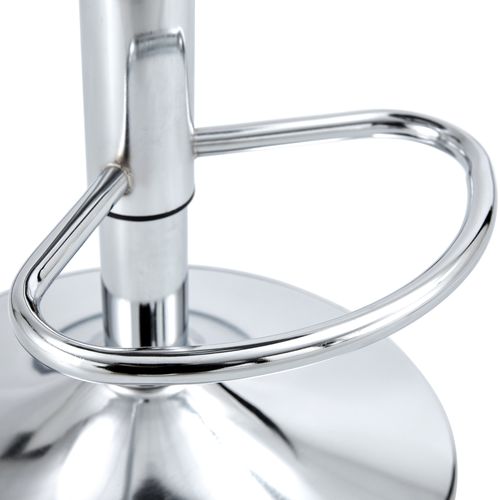 Lot De 2 Tabourets De Bar Pivotants Réglables H.81,8–99 Cm, Dossier Transparent, Pieds Métal Argenté