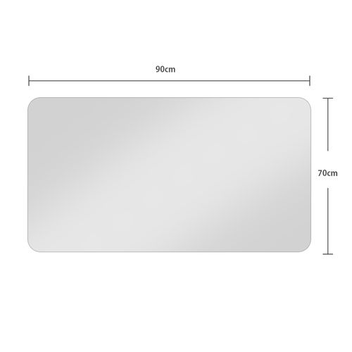 Miroir Mural De Salle De Bain 70x90 Cm En Verre Argenté, Sans Cadre
