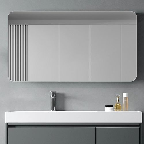 Miroir Mural De Salle De Bain 70x90 Cm En Verre Argenté, Sans Cadre