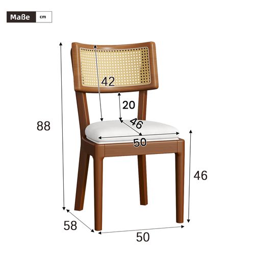 Chaises De Salle à Manger En Bois Foncé, 4 Pièces, Assise En Lin