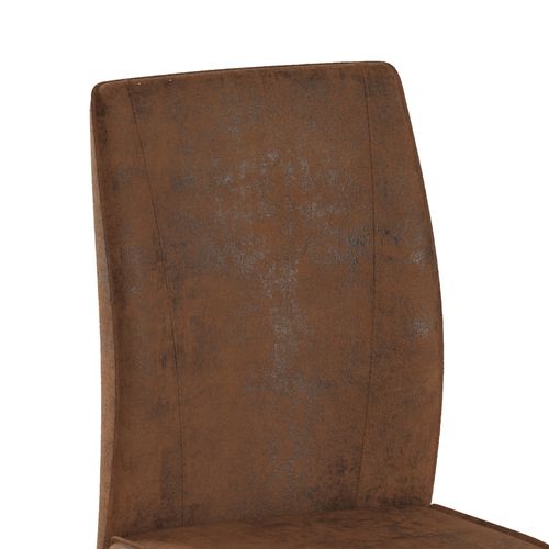 Lot De 2 Chaises Salle à Manger Brun, Structure Métal Noir, Design Ergonomique