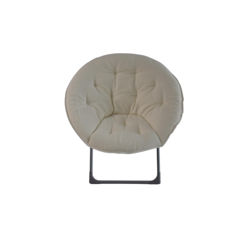 Chaise Pliable En Tissu Mouton, Structure Métal Stable 110 Kg