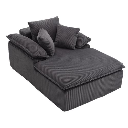Fauteuil Compressé 177x122x92 Cm En Velours Côtelé Gris
