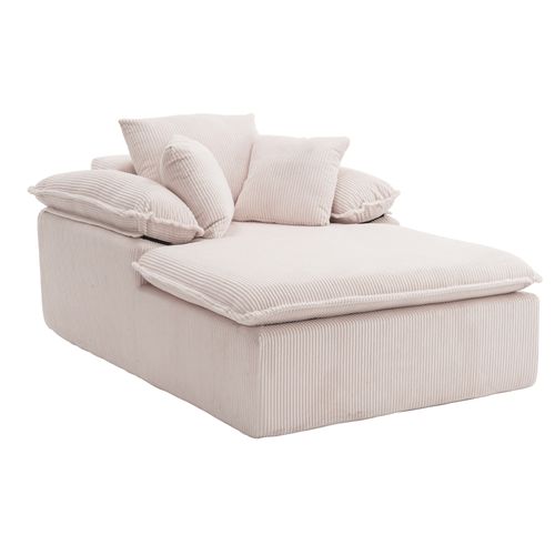Fauteuil Relax Inclinable 177x122x92 Cm En Velours Côtelé Blanc, Prêt à L'emploi