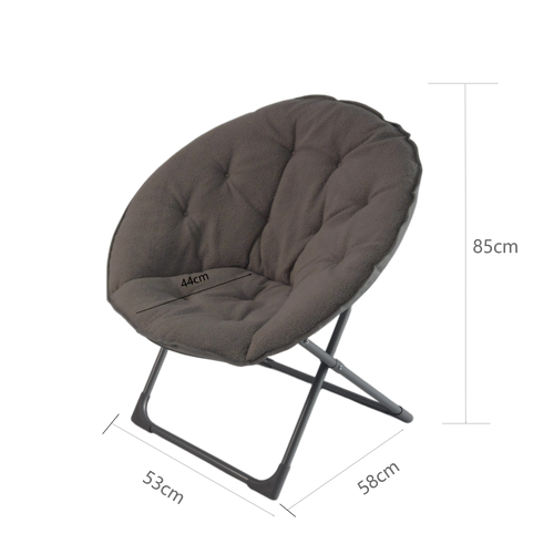 Chaise Pliante En Tissu, Structure Métal Stable 110 Kg - Gris