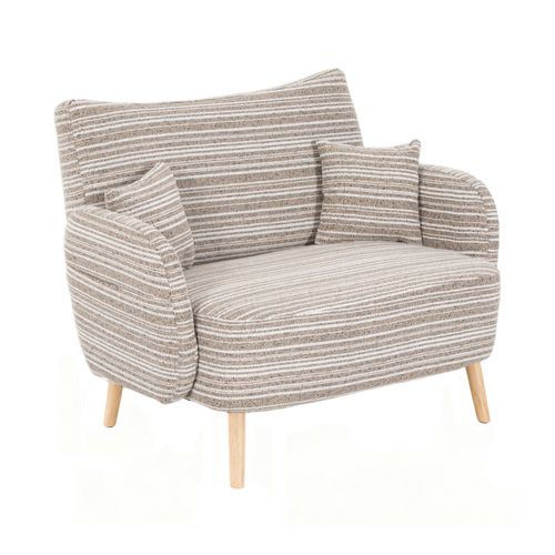 Canapé 2 Places Tissu Bouclé Kaki Avec Poches De Rangement 121x81,5x87 Cm