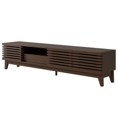 Meuble TV 170x35x40 Cm Avec 3 Portes Et 1 Tiroir, Aspect Bois Naturel, Design Vintage