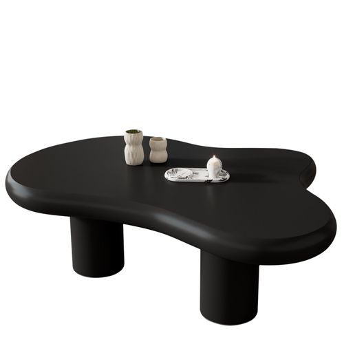 Table Basse En Forme De Nuage 97x67 Cm, Design Irrégulier Noir