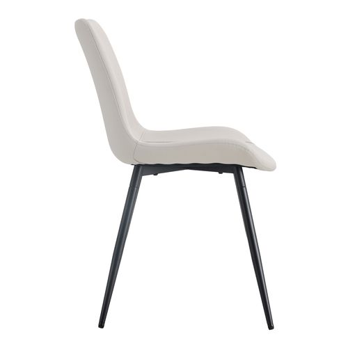 Lot De 4 Chaises Blanches, Piètement Métal Noir, Assise Ergonomique Et Pieds Antidérapants