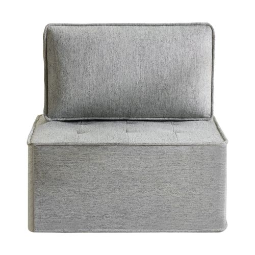 Fauteuil, Canapé Modulable En Lin Gris Clair, Compact Pour Petits Espaces