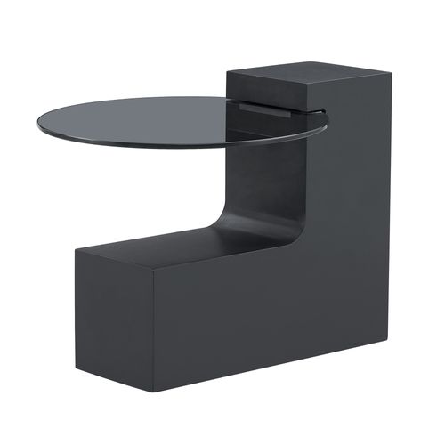 Table Basse Ronde 2 Pièces Salon Ø61×h30 Cm Blanc Et Noir, Plateau Effet Marbre