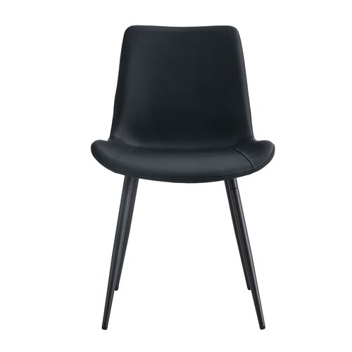 Lot De 4 Chaises Noir, Assise Large Ergonomique, Similicuir (pu), Pieds Métal