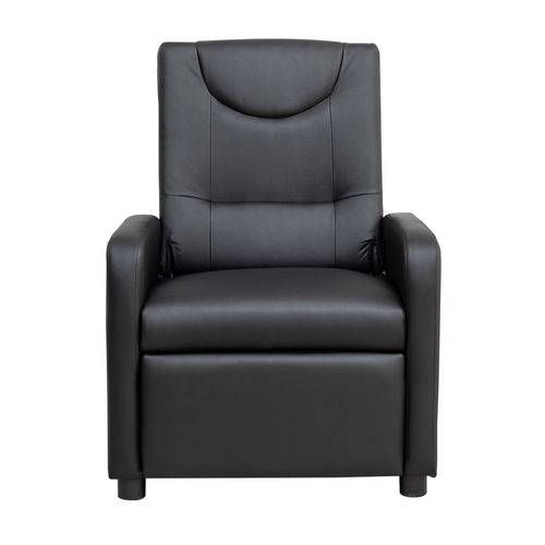 Fauteuil Relax Inclinable Noir Avec Repose-pieds Rabattable
