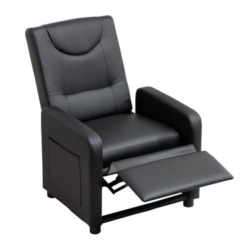 Fauteuil Relax Inclinable Noir Avec Repose-pieds Rabattable