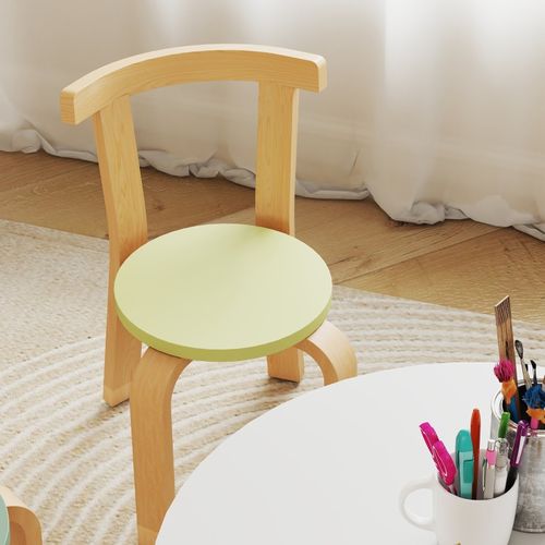 Ensemble Table Et 4 Chaises Enfant 5 Pièces, Bois Certifié Fsc, Multicolore