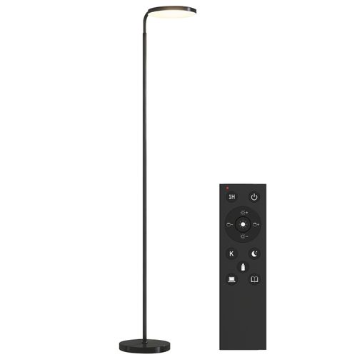 Lampadaire LED 30w 2800 Lm Dimmable 3000–6500k Télécommande Magnétique Tête 350° Noir