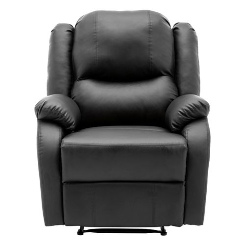 Fauteuil Relax Inclinable 80x90x100 Cm En Pu Noir, Poche Latérale