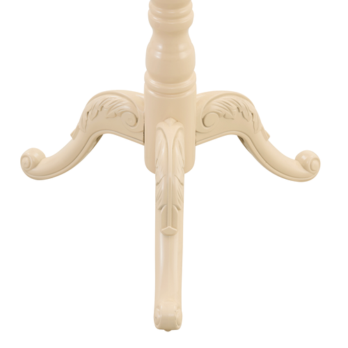 Porte-manteau Sur Pied 195 Cm En Bois Blanc Avec Crochets, Base Métal Et Pieds Antidérapants