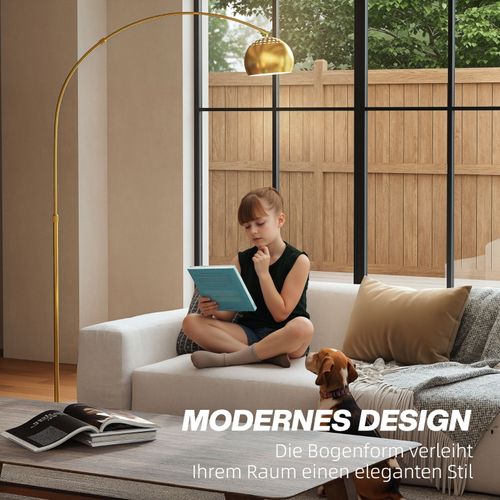 Lampadaire Arqué H180 Cm Métal Noir Et Socle En Marbre, Abat-jour Orientable