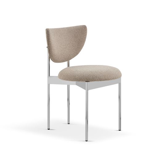 Lot De 2 Chaises De Salle à Manger 54x47x76 Cm, En Tissu Kaki Clair Et Métal