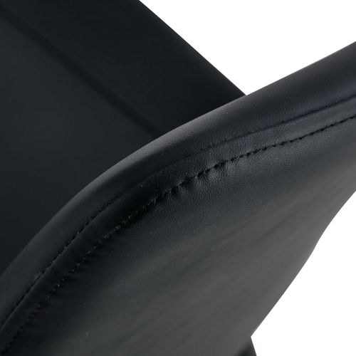 Ensemble Table Ronde D.100 Cm Bois Noir Et 4 Chaises Pu Noir Métal