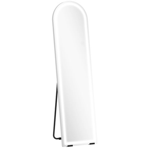Miroir Sur Pied Arqué 150 Cm Avec LED Dimmable 3 Couleurs, Blanc, Sur Pied Ou Mural