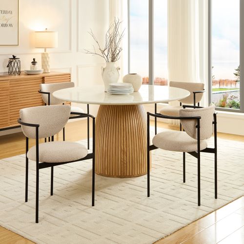 Lot De 2 Chaises De Salle à Manger 54x47x76 Cm Avec Accoudoirs, En Tissu Kaki Et Métal