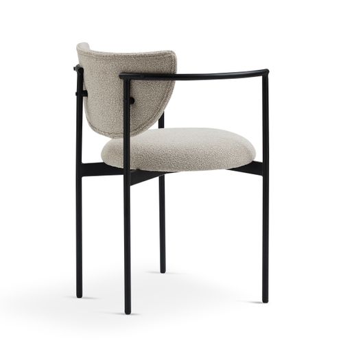 Lot De 2 Chaises De Salle à Manger 54x47x76 Cm Avec Accoudoirs, En Tissu Kaki Et Métal