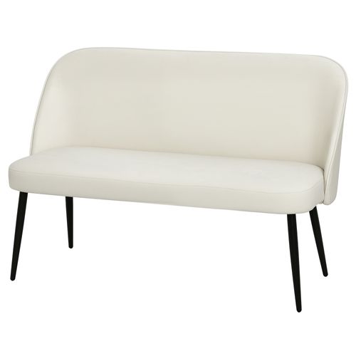 Canapé 2 Places 127 X 63 X 84,5 Cm, Cadre Métal Et Bois, Velours Beige