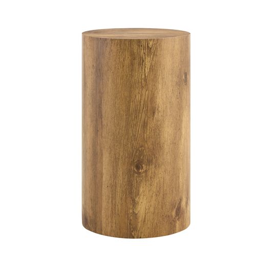 Bout De Canapé Rond Colonne Décorative H55 Cm, Effet Bois – Table D’appoint Pour Salon
