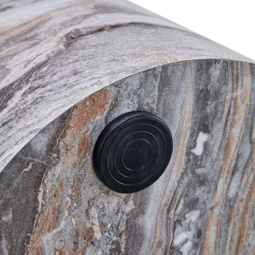 Bout De Canapé Rond Colonne Décorative H55 Cm, Effet Marbre Gris – Table D’appoint Pour Salon