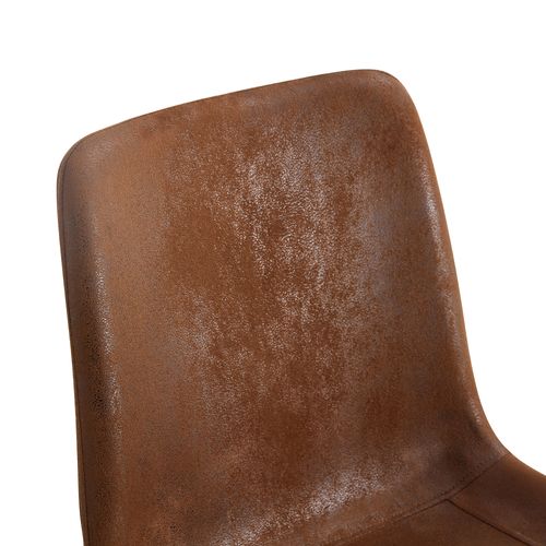 Ensemble Table à Manger Ronde 100 Cm En Bois Avec 4 Chaises Tissu Marron Métal Noir