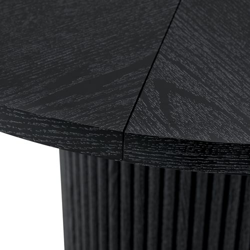 Table De Salle à Manger Ronde 100 Cm Pour 4 à 6 Personnes, Aspect Bois Noir